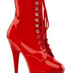 Pleaser Ankle Boots 6-inch Spike Heels -Red Or Black