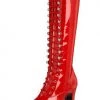 Pleaser PS-Exotica-2020 Lace-up GoGo Boots With 4-inch Chunky Heel -Black/Red/White Flag Gear