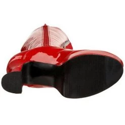 Pleaser PS-Exotica-2020 Lace-up GoGo Boots With 4-inch Chunky Heel -Black/Red/White Flag Gear