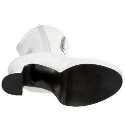 Pleaser PS-Exotica-2020 Lace-up GoGo Boots With 4-inch Chunky Heel -Black/Red/White Flag Gear