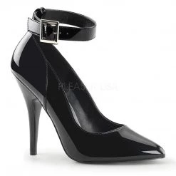 Pleaser Ankle Strap Patent Pump Shoe With 5-inch Stiletto Heel 3-colors PS-SEDUCE-431