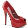 Pleaser Red Or White Concealed Platform Peep Toe Pump 5.75" Heel PS-TEEZE-22 Pumps