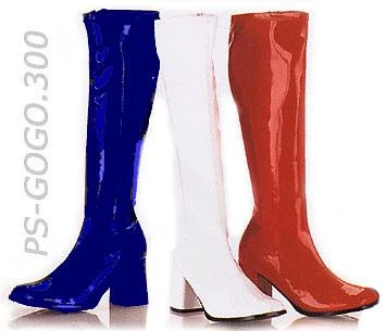 Pleaser Flag Gear Red, White Or Blue GoGo-300-USA Knee High Boots 3-inch Heel