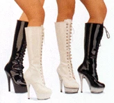 Pleaser Knee High Lace-Up Knee Boots With 6-inch Spike Heels PS-KISS-5000