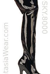 Pleaser Black Thigh High Boots With 8-inch Spike Heels PS-SKY-8000