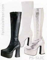 Pleaser Knee High GoGo Boots With 4-inch Chunky Heel