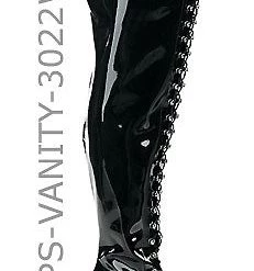 Pleaser Plus Size Thigh High Lace-Up Boots With 4-inch Heels PS-VANITY-3022WS