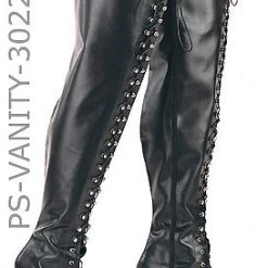 Pleaser Plus Size Thigh High Lace-Up Boots With 4-inch Heels PS-VANITY-3022WS