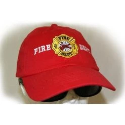 Ruffin Headwear RF-054967 Red Fire Department Cap