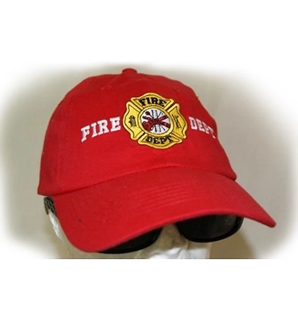 Ruffin Headwear RF-054967 Red Fire Department Cap