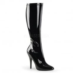 Pleaser Plain Stretch Knee Boot With 5-inch Spike Heel 3-colors PS-SEDUCE-2000