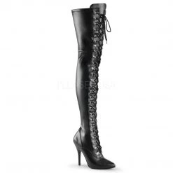 Pleaser Sizes 6 D-Ring Lace-Up Thigh High Boots 5-inch Spike Heels PS-SEDUCE-3024