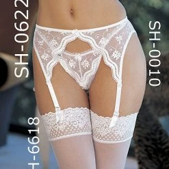 Shirley Scalloped Embroidery Lace Garter Belt Lingerie