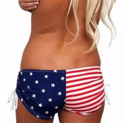 Shore Trendz ST Swim Collection USA American Flag Tankini And String Shorts 2-pc Set