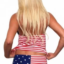 Shore Trendz ST Swim Collection USA American Flag Tankini And String Shorts 2-pc Set