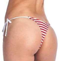 Shore Trendz Swimwear USA American Flag Tie Side Thong Bikini Bottom