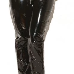 Elegant Moments Plus Size Zip Front Vinyl Pants