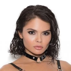 Elegant Moments Black Vinyl Choker With O-ring