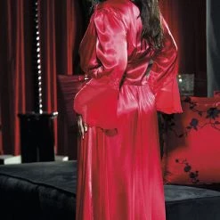 Shirley PS Lingerie Plus Size Silky Hollywood Long Robe 3-colors